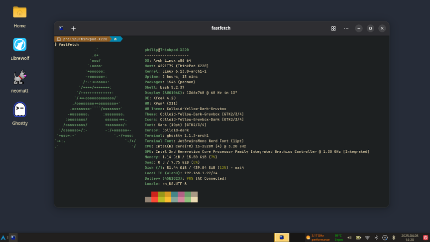 screenshot of X220